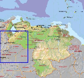 Administratives carte de Venezuela en anglais