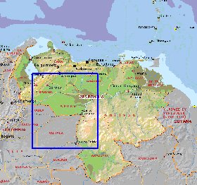 Administratives carte de Venezuela en anglais