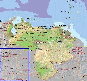 Administrativa mapa de Venezuela em ingles