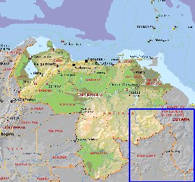 Administratives carte de Venezuela en anglais