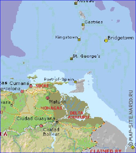 Administratives carte de Venezuela en anglais