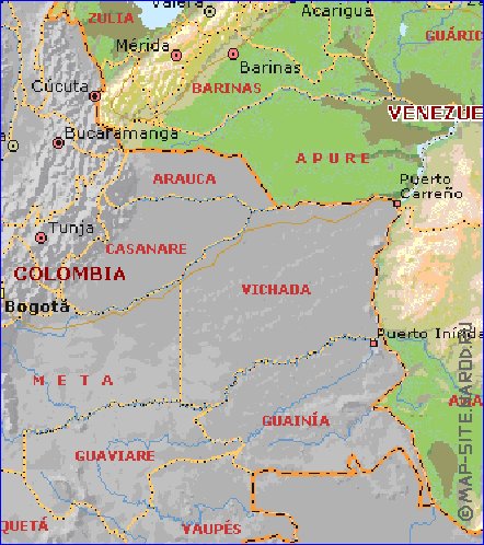 Administratives carte de Venezuela en anglais