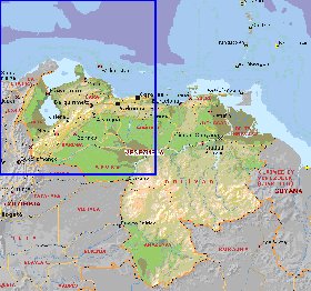 Administratives carte de Venezuela en anglais