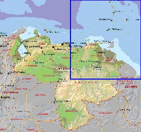 Administratives carte de Venezuela en anglais