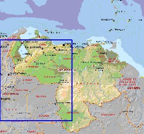 Administratives carte de Venezuela en anglais