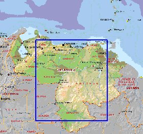 Administratives carte de Venezuela en anglais