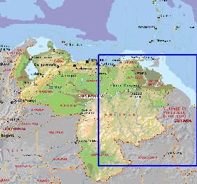 Administratives carte de Venezuela en anglais