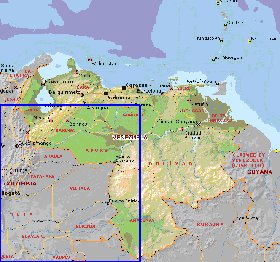 Administratives carte de Venezuela en anglais