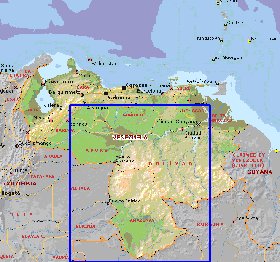 Administratives carte de Venezuela en anglais