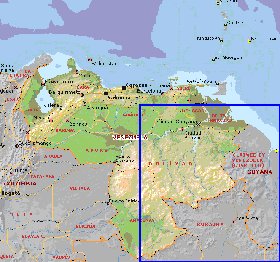 Administratives carte de Venezuela en anglais