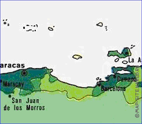 mapa de de densidade populacional Venezuela