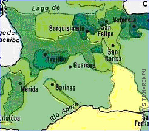 mapa de de densidade populacional Venezuela