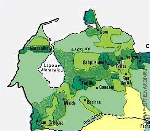 mapa de de densidade populacional Venezuela