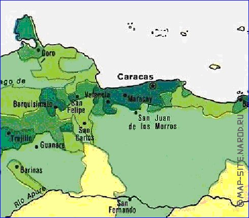 carte de de la densite de population Venezuela