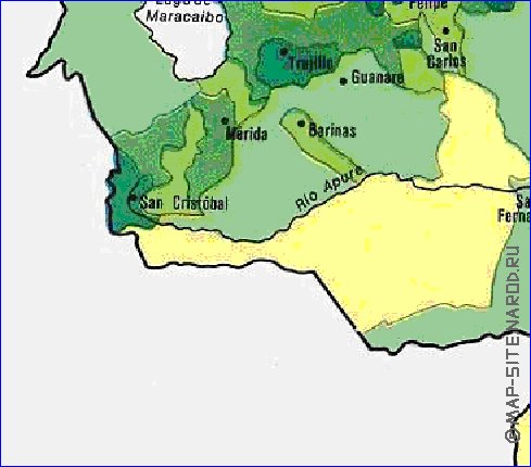 mapa de de densidade populacional Venezuela