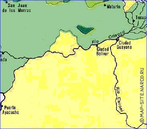 mapa de de densidade populacional Venezuela