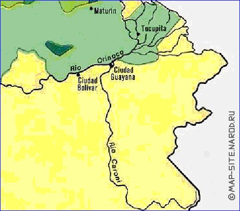 mapa de de densidade populacional Venezuela