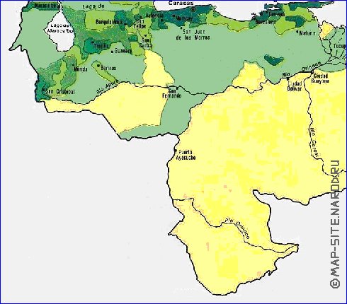 mapa de de densidade populacional Venezuela