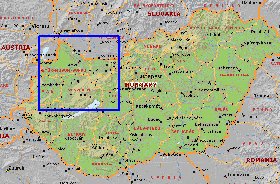 Administratives carte de Hongrie en anglais
