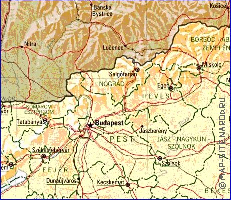 Administratives carte de Hongrie