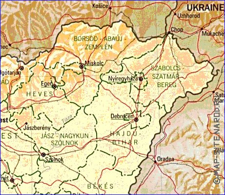 Administratives carte de Hongrie