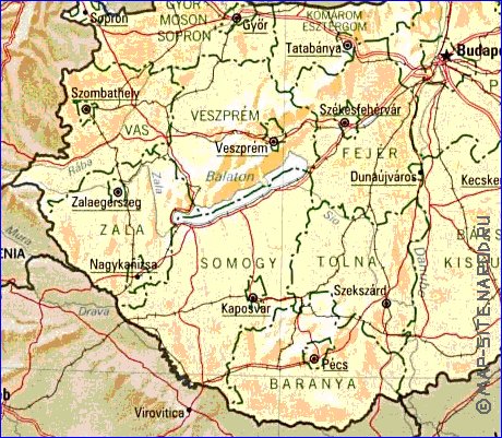 Administratives carte de Hongrie