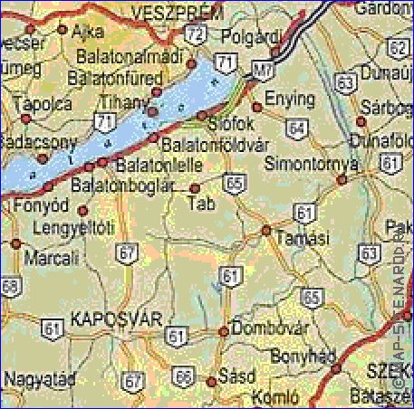carte de des routes Hongrie