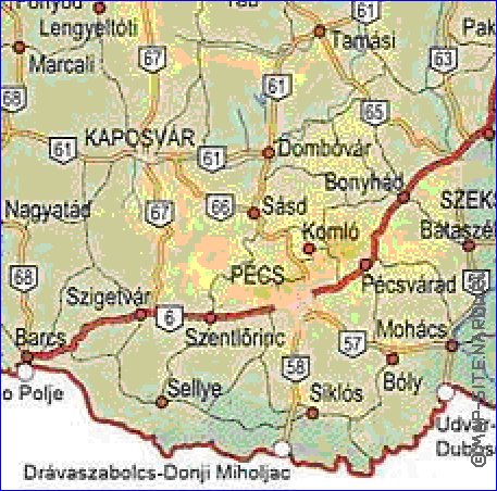 carte de des routes Hongrie