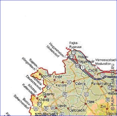 carte de des routes Hongrie