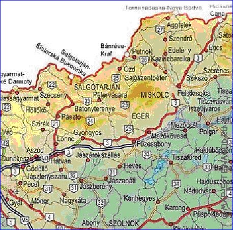 carte de des routes Hongrie