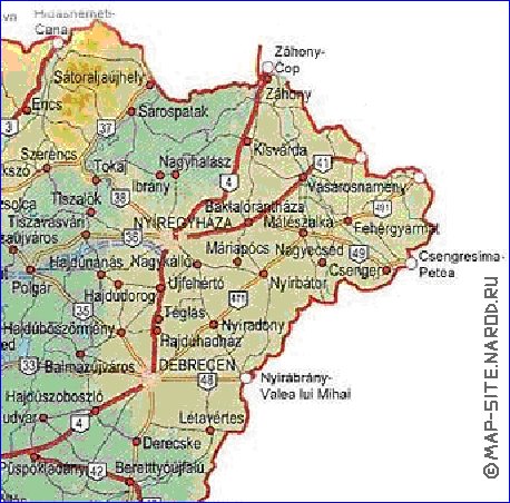 carte de des routes Hongrie