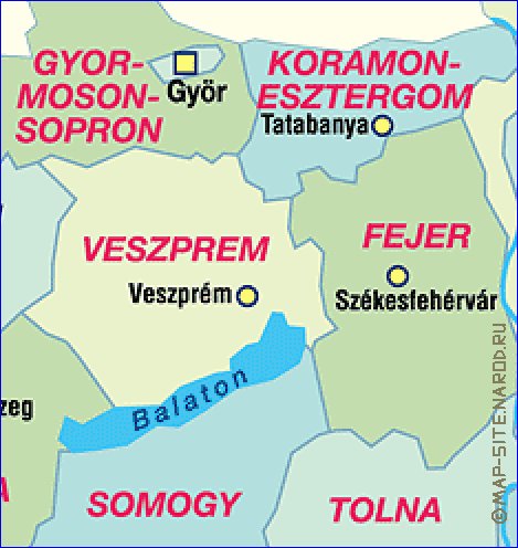 carte de Hongrie en allemand