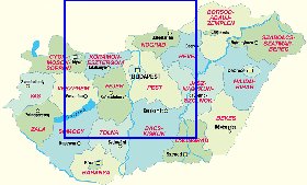 carte de Hongrie en allemand