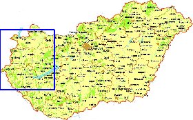 mapa de Hungria