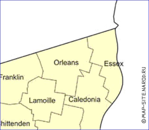 Administrativa mapa de Vermont