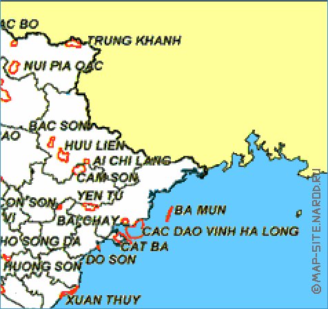 Administrativa mapa de Vietname em ingles