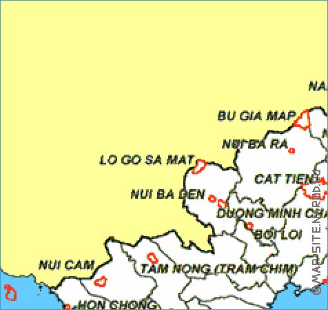 Administrativa mapa de Vietname em ingles