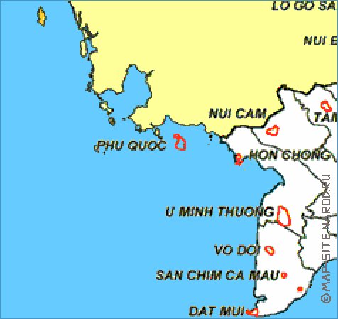 Administrativa mapa de Vietname em ingles