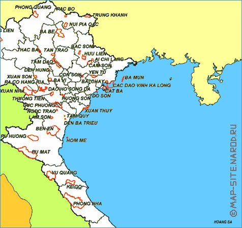 Administrativa mapa de Vietname em ingles