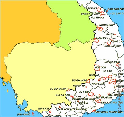 Administrativa mapa de Vietname em ingles