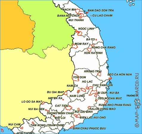 Administrativa mapa de Vietname em ingles