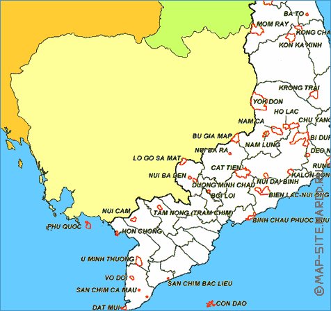 Administrativa mapa de Vietname em ingles