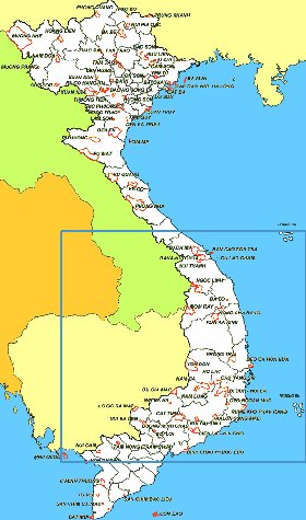 Administrativa mapa de Vietname em ingles