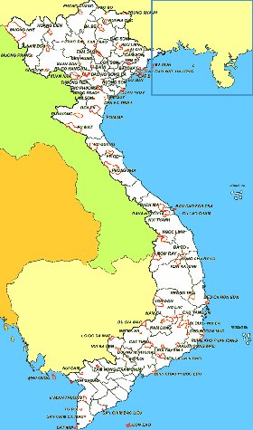 Administratives carte de Viet Nam en anglais