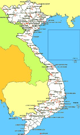 Administratives carte de Viet Nam en anglais