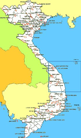 Administrativa mapa de Vietname em ingles