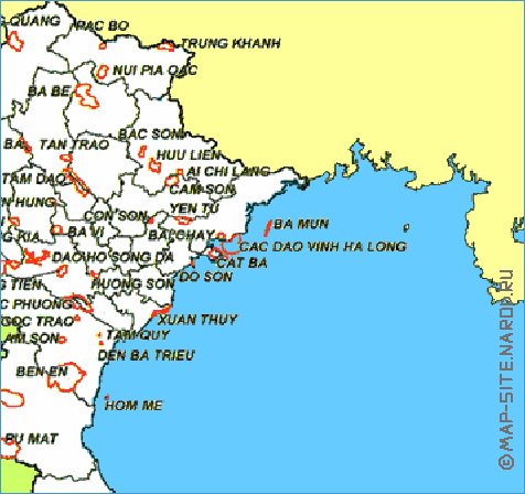 Administrativa mapa de Vietname em ingles