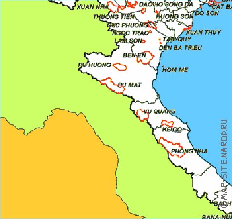 Administrativa mapa de Vietname em ingles