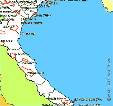 Administrativa mapa de Vietname em ingles