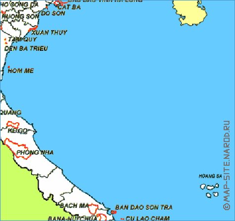 Administrativa mapa de Vietname em ingles